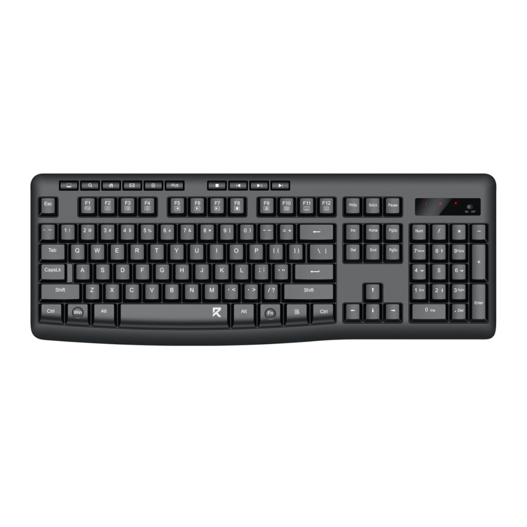 Redragon BK-7367 Full-size Ergonomic Wireless Membrane Office Keyboard - Black