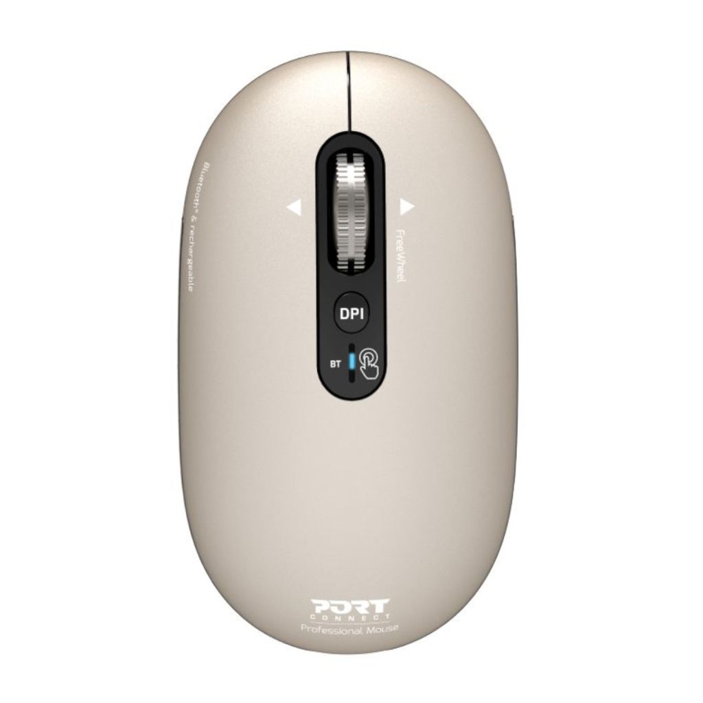 Port Connect PURE MAC Rechargeable Wireless and Bluetooth Mouse - Pearl