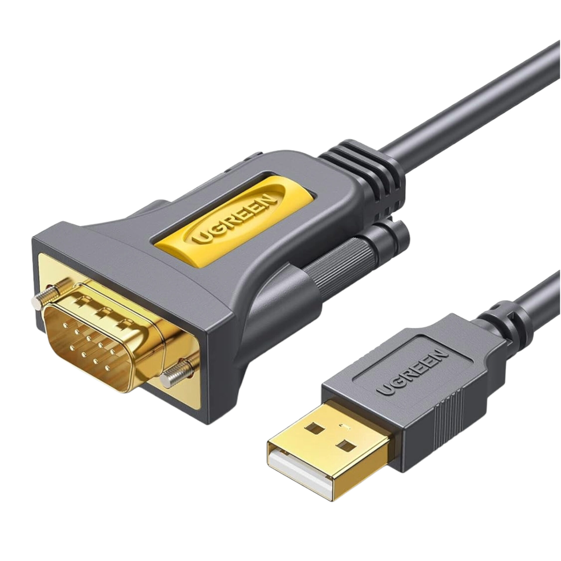 UGREEN USB 2.0 to RS-232 Serial Adapter Cable (USB-A Male to DB9 Male)-Black