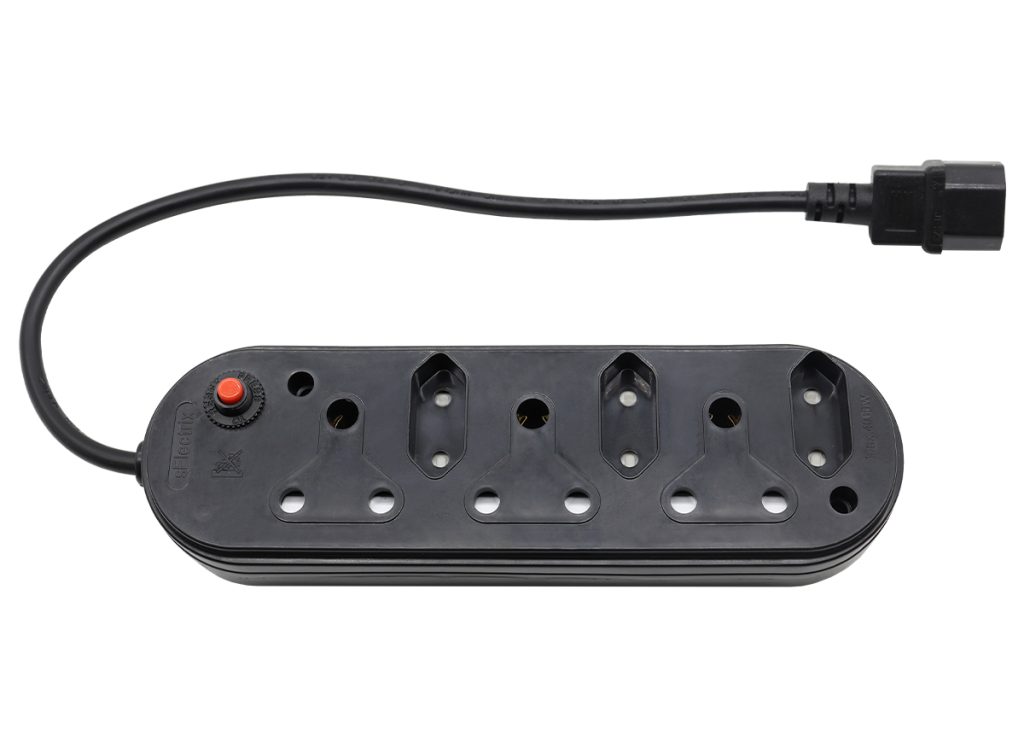 Multi Plug 3x16A 3x5A 0.5m IEC Cord Black