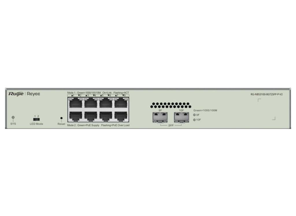 Reyee 8 Port Gigabit PoE 125W 2SFP Layer 2+ Smart Managed Switch