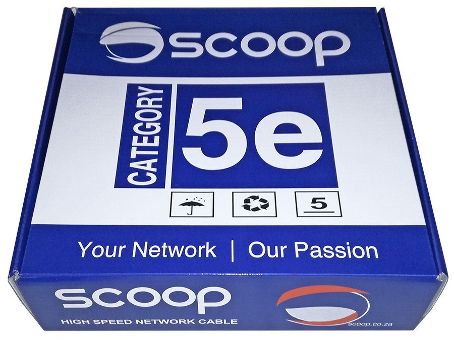 Scoop 100m Box Cat5e CCA Grey UTP Cable